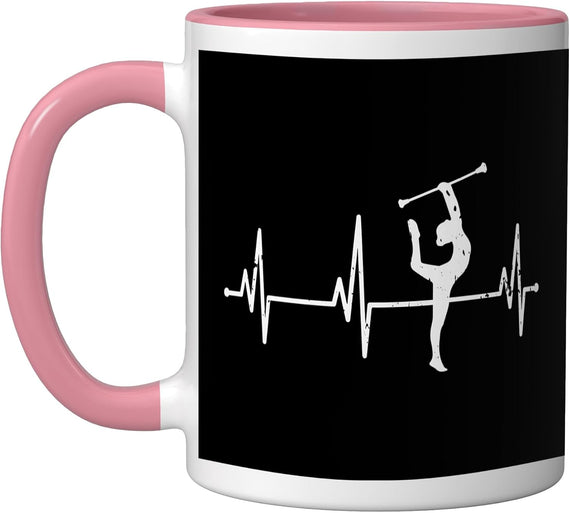 Twirler Mom Twirler Majorettes Baton Twirling Heartbeat Ceramic Mug