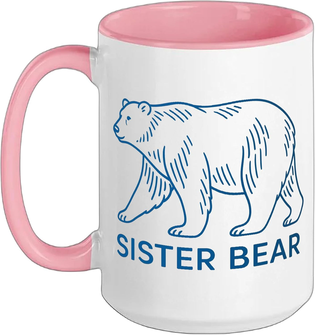 Sister Bear Polar Bear Line Art Drawing Ceramic Mug