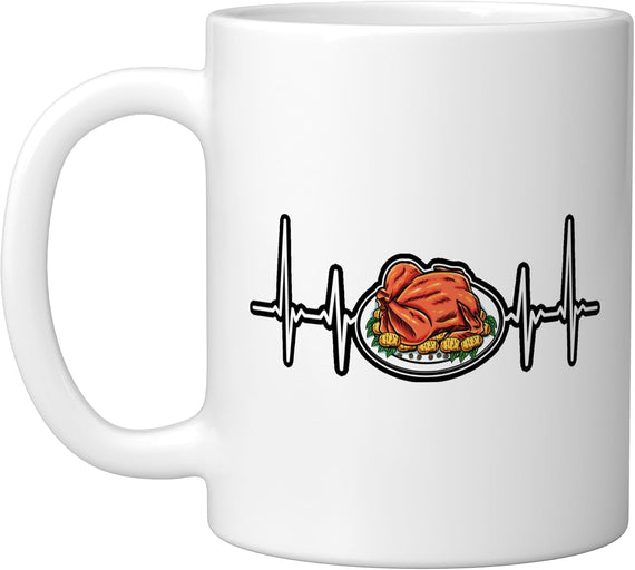 Turkey Heartbeat Thanksgiving Ceramic Mug