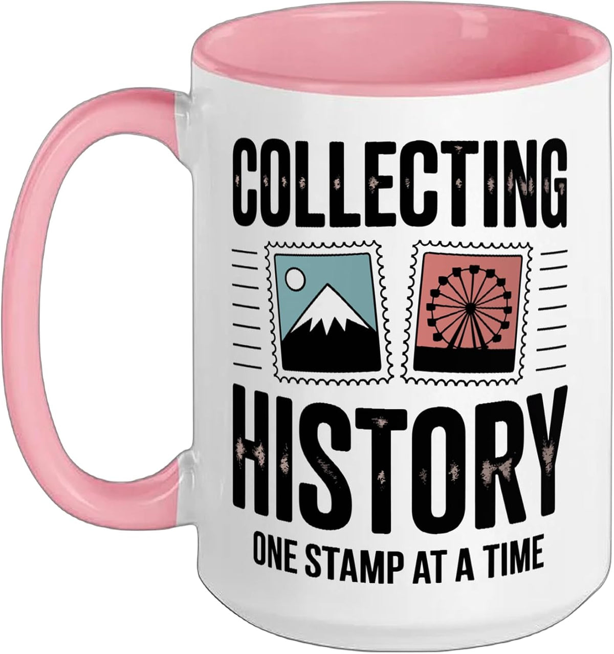 Collecting History One Stamp At A Time Funny Stamp Ceramic Mug