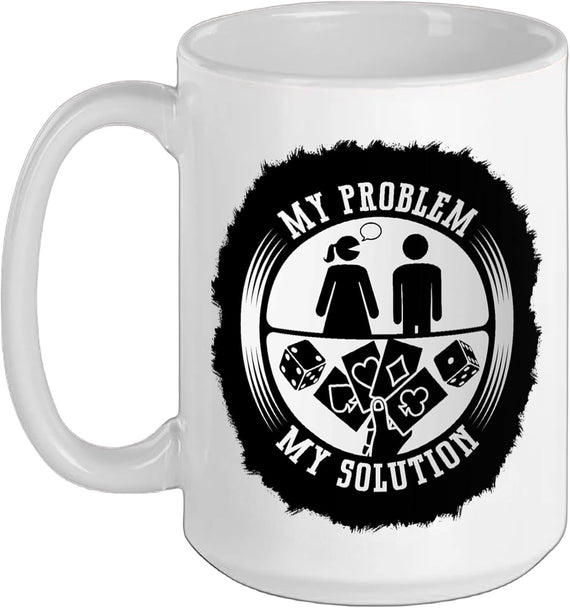 My Problem My Pictogram Dad Mom Poker Game Poker Dice Ceramic Mug