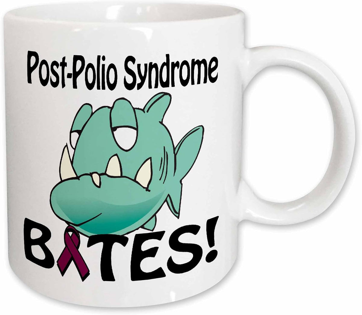 Post-Polio Syndrome Bites Funny Shark Ceramic Mug