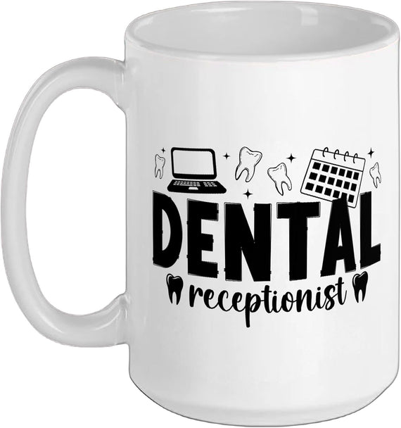 Dental Receptionist Office Icons Quote Ceramic Mug