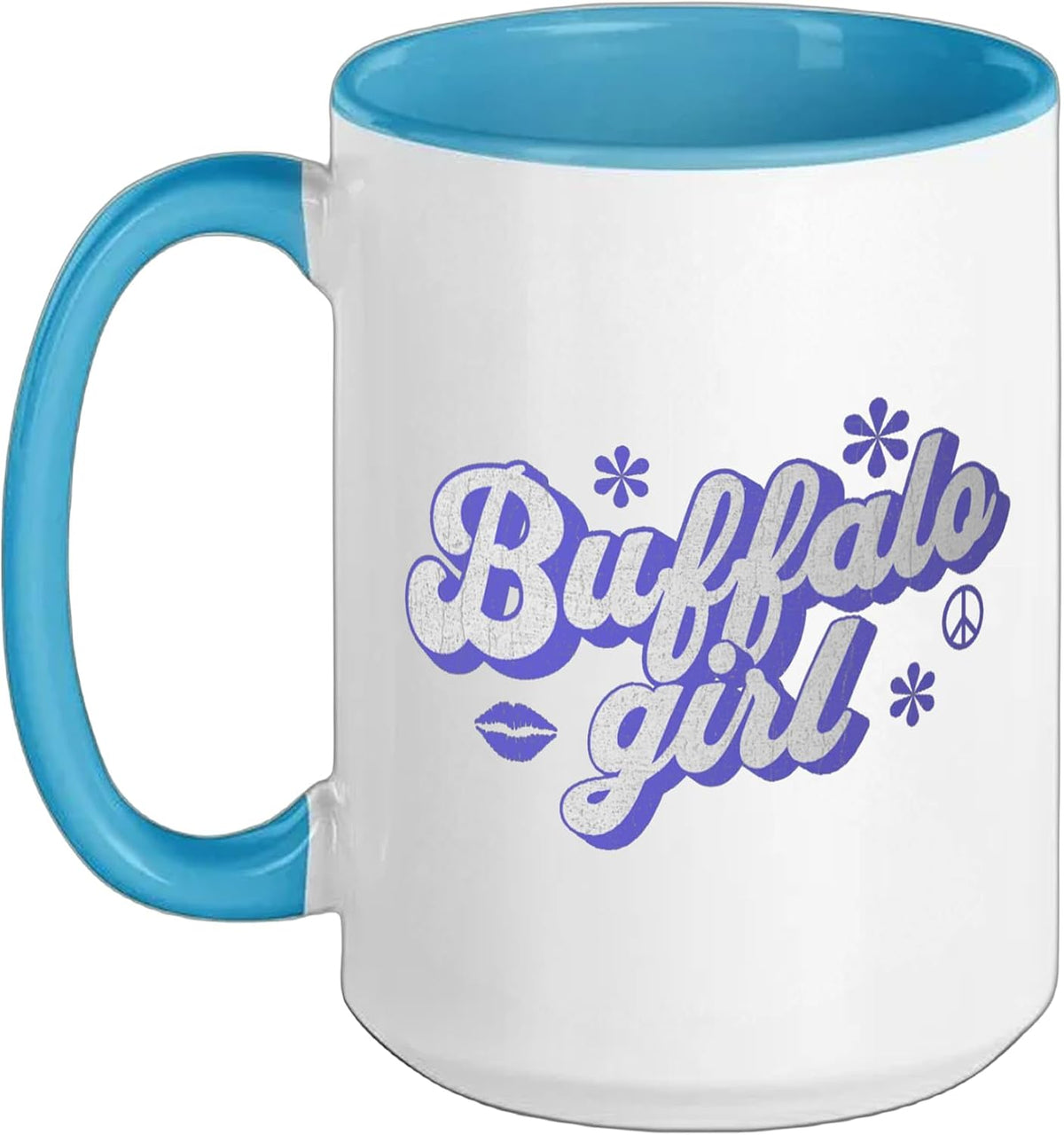 Proud Buffalo Girl Vintage Groovy City Ceramic Mug