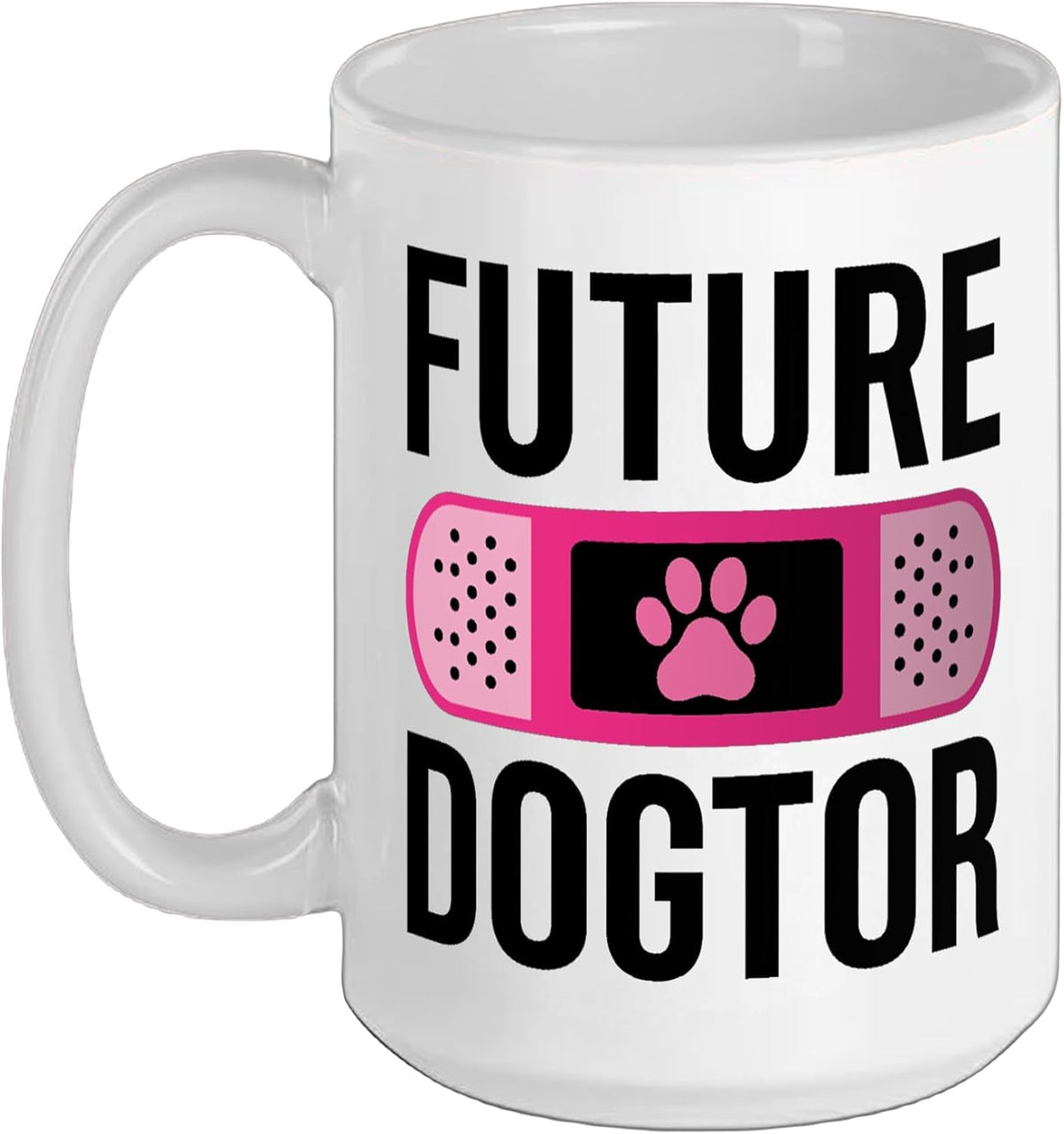 Future Dogtor Pink Bandage Paw Aspiring Funny Veterinarian Ceramic Mug