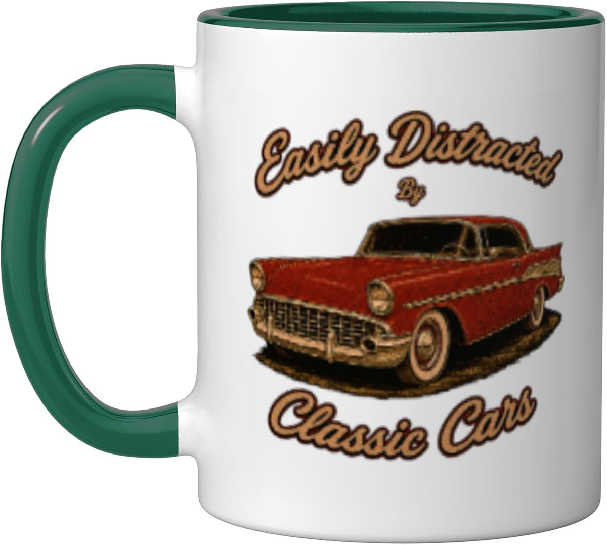 Easily Distracted By Classic Cars Vintage Car Enthusiast Ceramic Mug