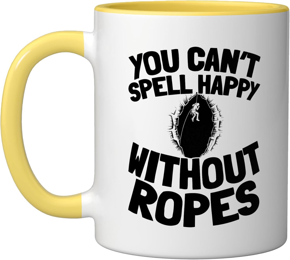 You Can't Spell Happy Without Ropes Funny Canyoning Ceramic Mug