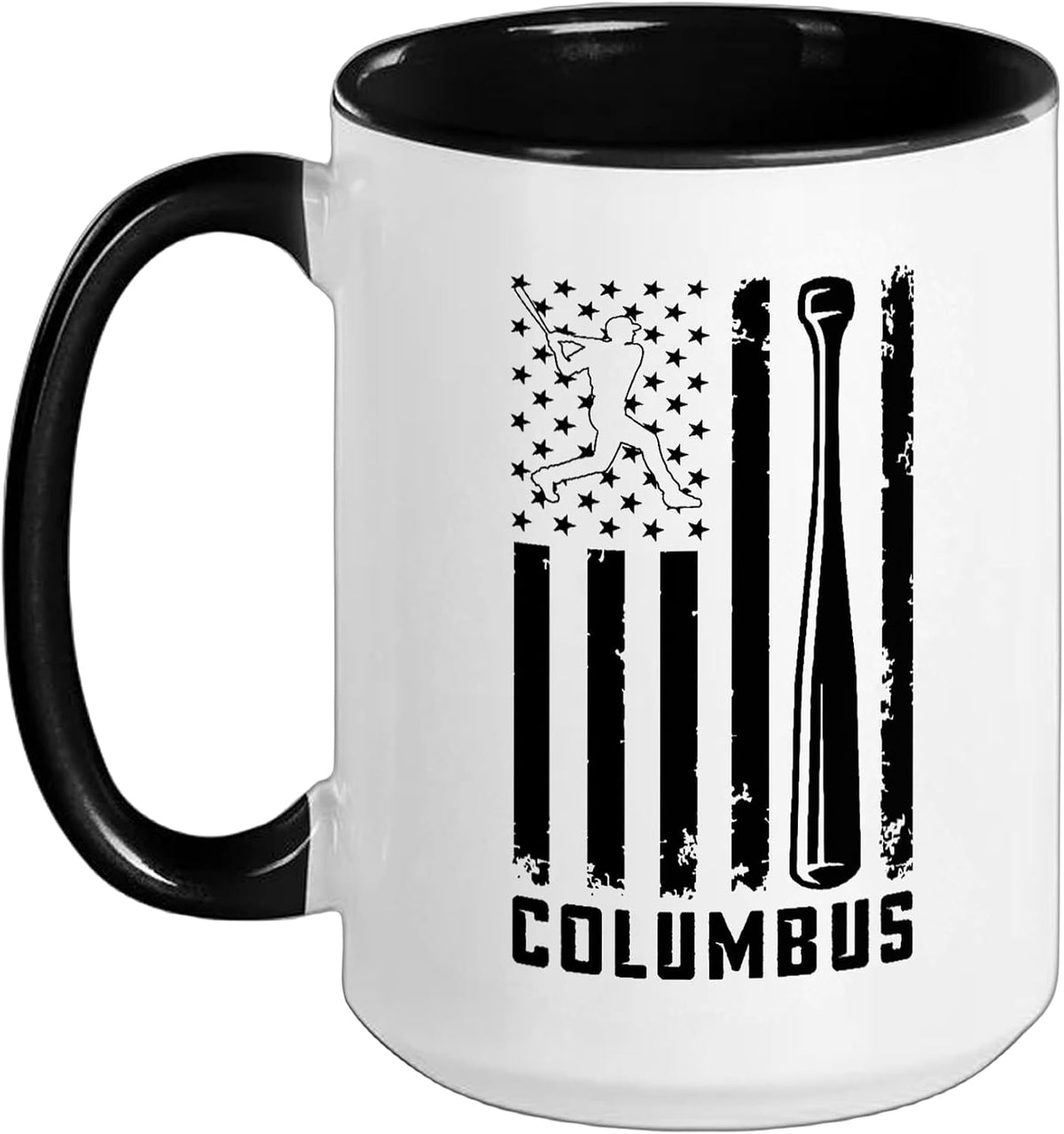 Columbus American Flag Baseball Lover Usa Columbus Ceramic Mug