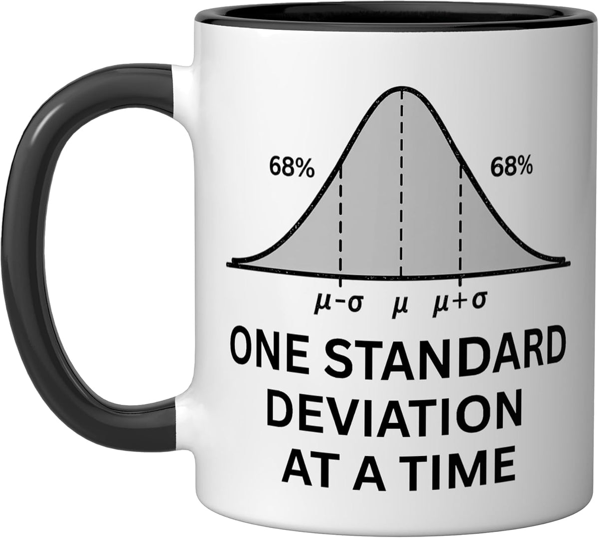 Statistics One Standard Deviation At A Time Bell Curve Ceramic Mug