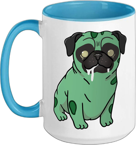 Zombie Pug Halloween Ceramic Mug