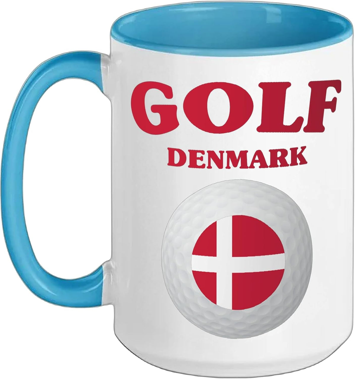 Golf Denmark Ball Logo Emblem Country Symbol Men's Golfing Ceramic Mug