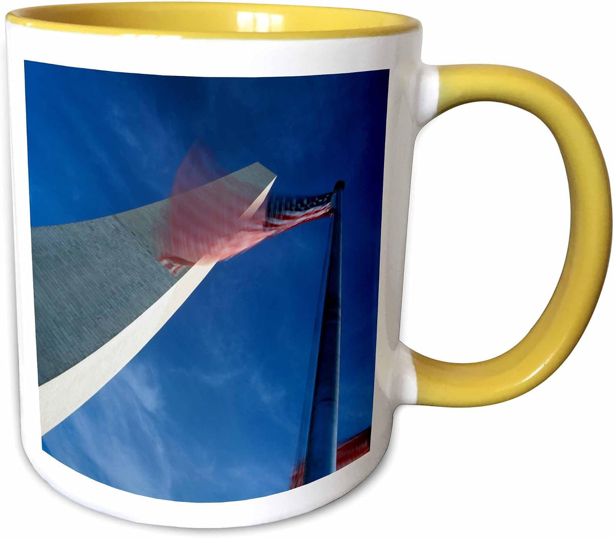 Usa, Dc, Monument With American Flag Ceramic Mug