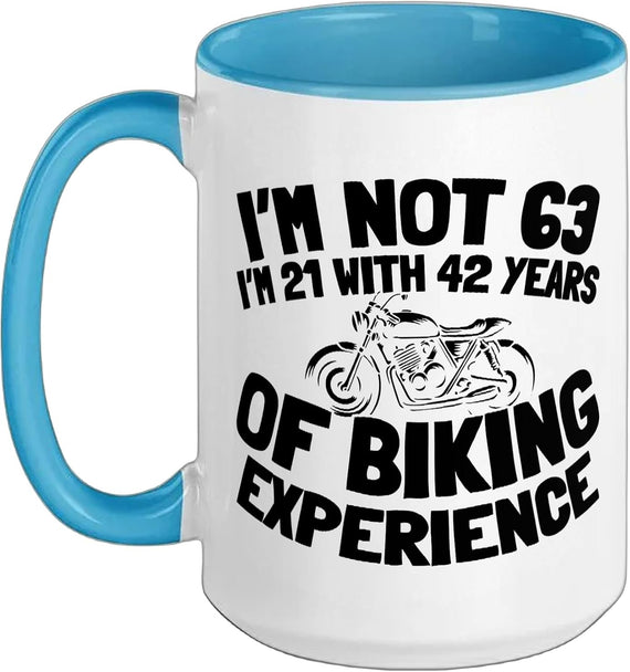 63th Birthday Motorcycle Motorbike - Motorbiker 63 Years Ceramic Mug