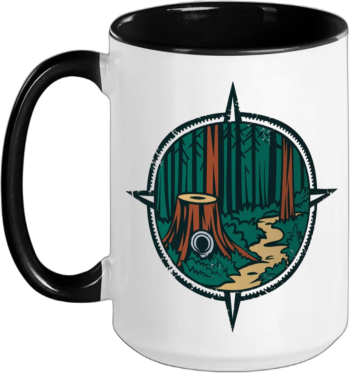 Forest Trail Geocache Hunting & Geocaching Compass Ceramic Mug