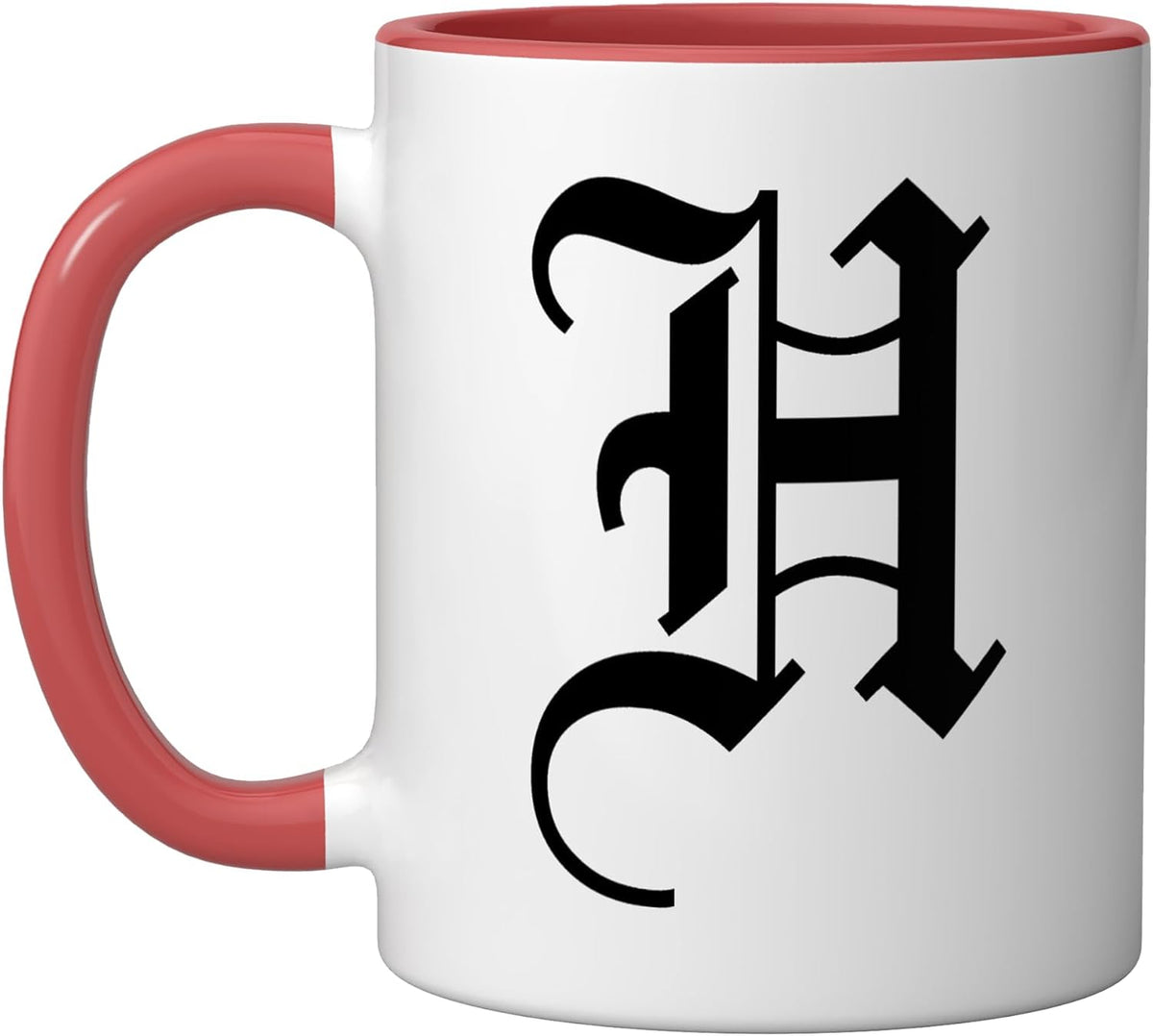 Letter H Gothic Old English Medieval Monogram Halloween Ceramic Mug