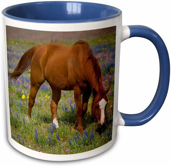 Quarter Horse In Field Of Wildflowers Ceramic Mug