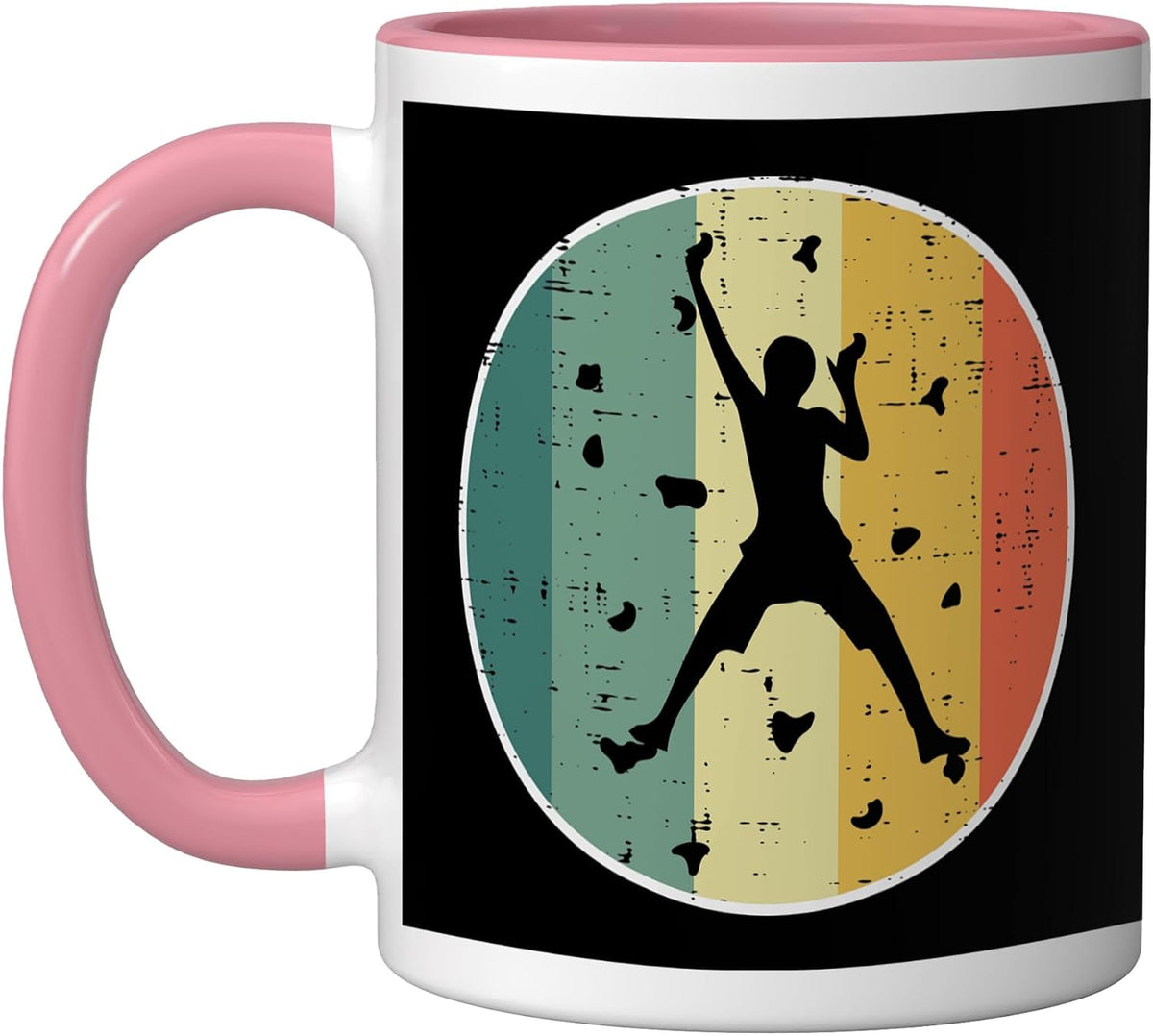 Wall Climbing Retro Rock Climber Bouldering Men Women Kids Ceramic Mug