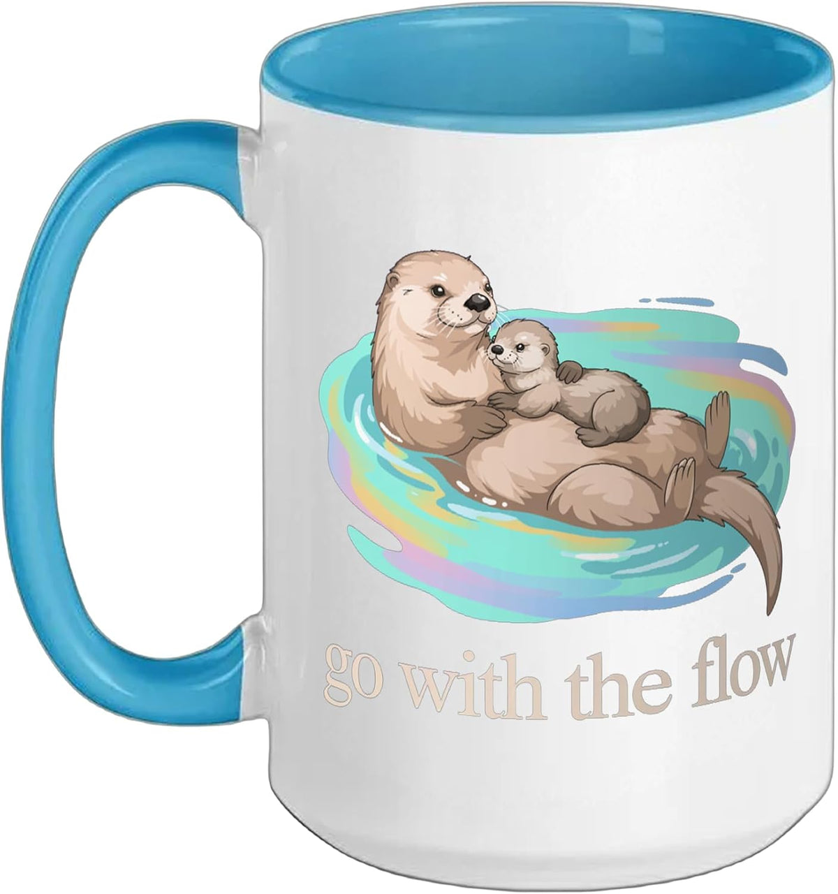 With The Flow Otter Parent Child Relax Ceramic Mug