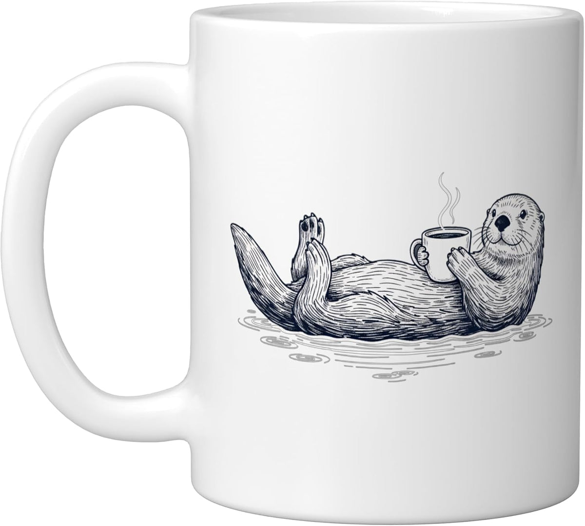 Otter With Coffee Dad Sea Creature Lover Mug Design Ceramic Mug