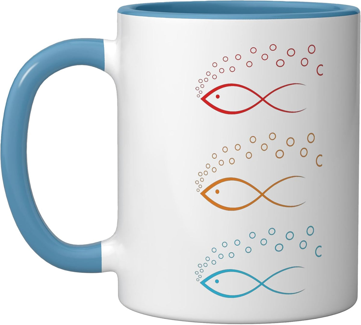 Colorful Fish Design With Bubbles Ceramic Mug