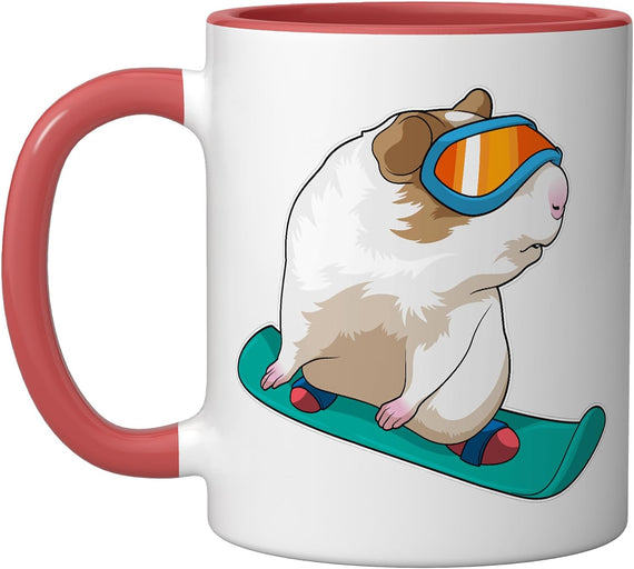 Guinea Pig Snowboarder Snowboard Winter Sports Ceramic Mug