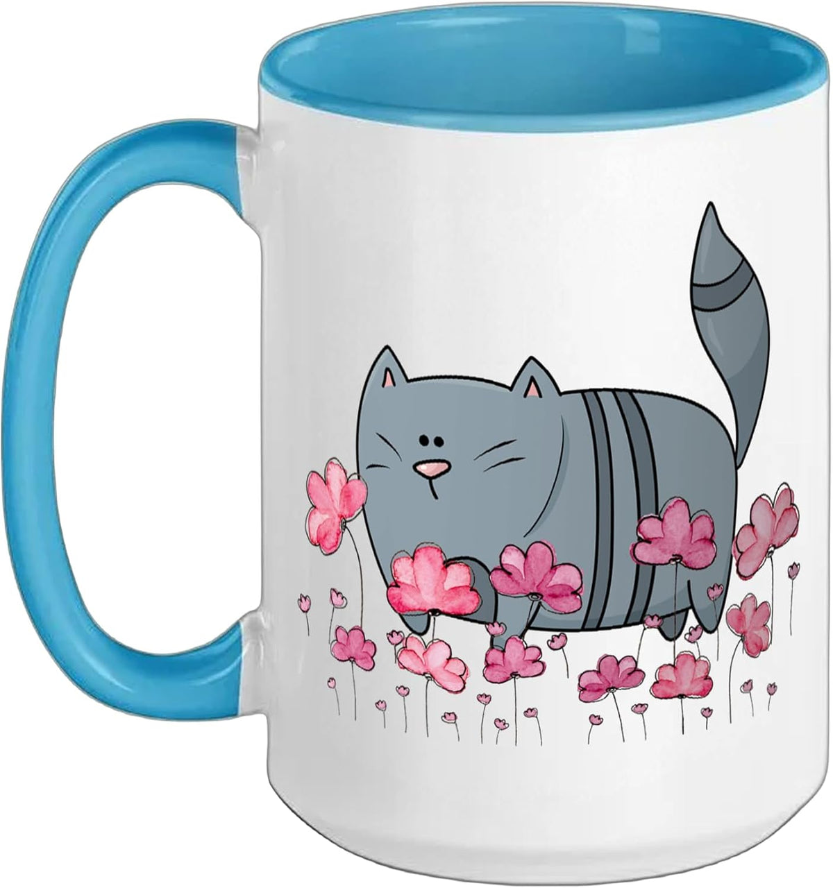 Flower Cat In Flower Garden Ceramic Mug
