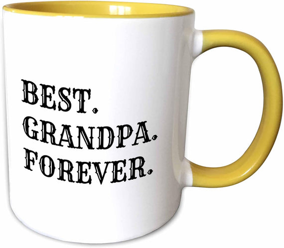 Best Grandpa Forever Black Lettering Gift Ceramic Mug