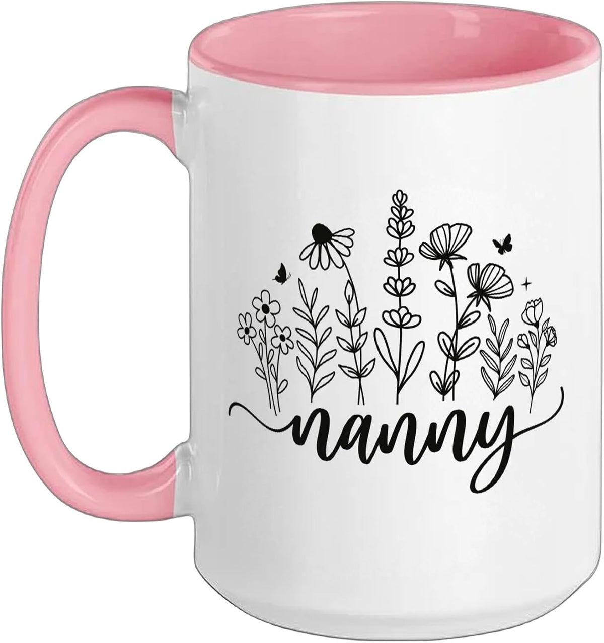 Nanny Gifts Women Wildflower Floral Nanny Grandma Ceramic Mug