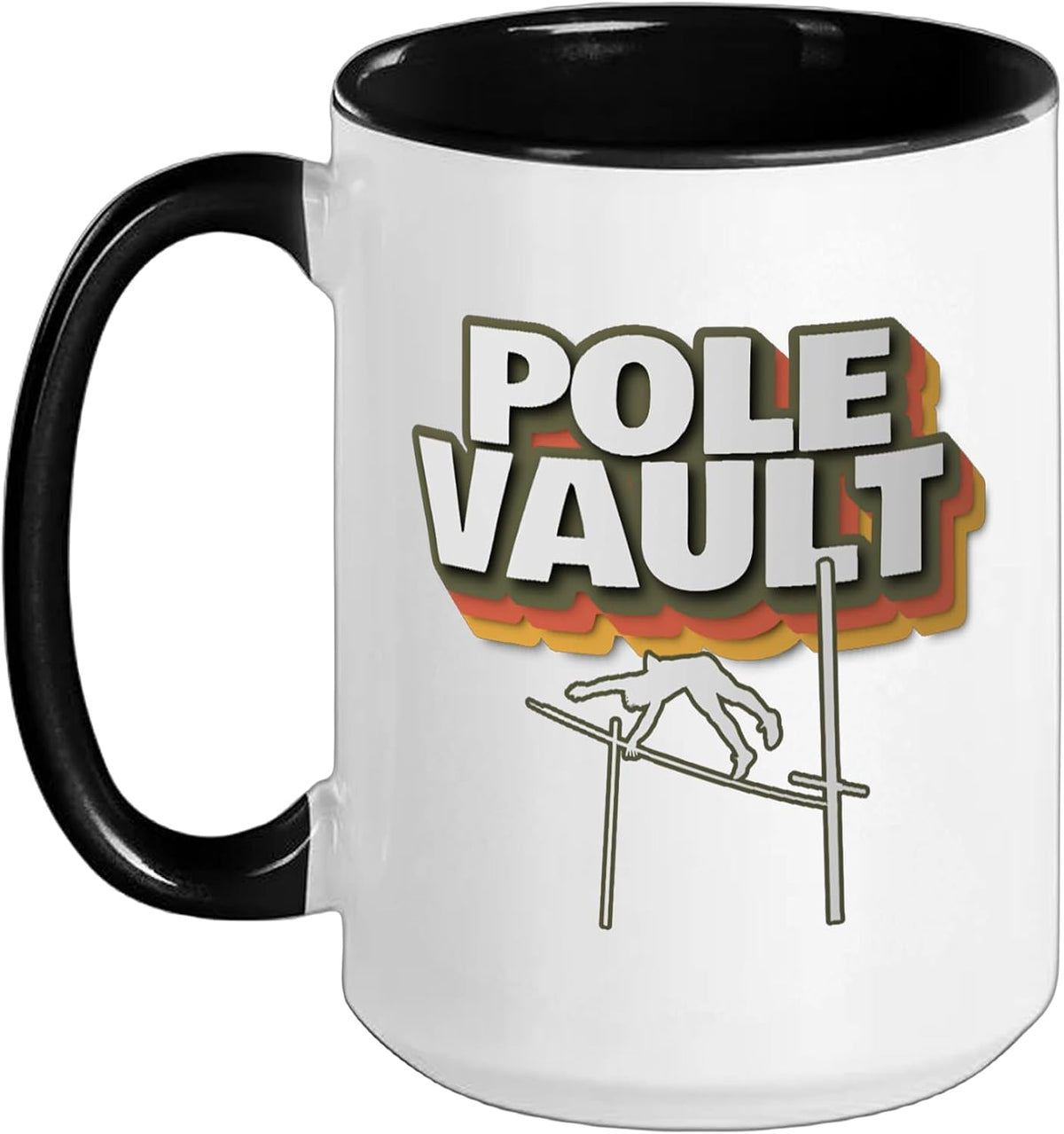 Pole Vault - Vintage Look Pole Vaulting Ceramic Mug