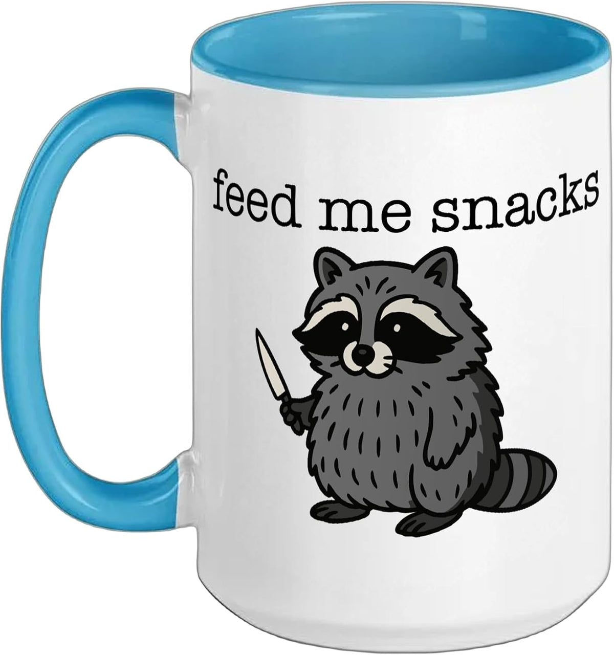 I Require Snacks Funny Raccoon Hungry Animal Lover Ceramic Mug