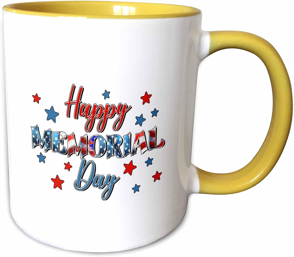 Happy Memorial Day Text Art, Red Ceramic Mug