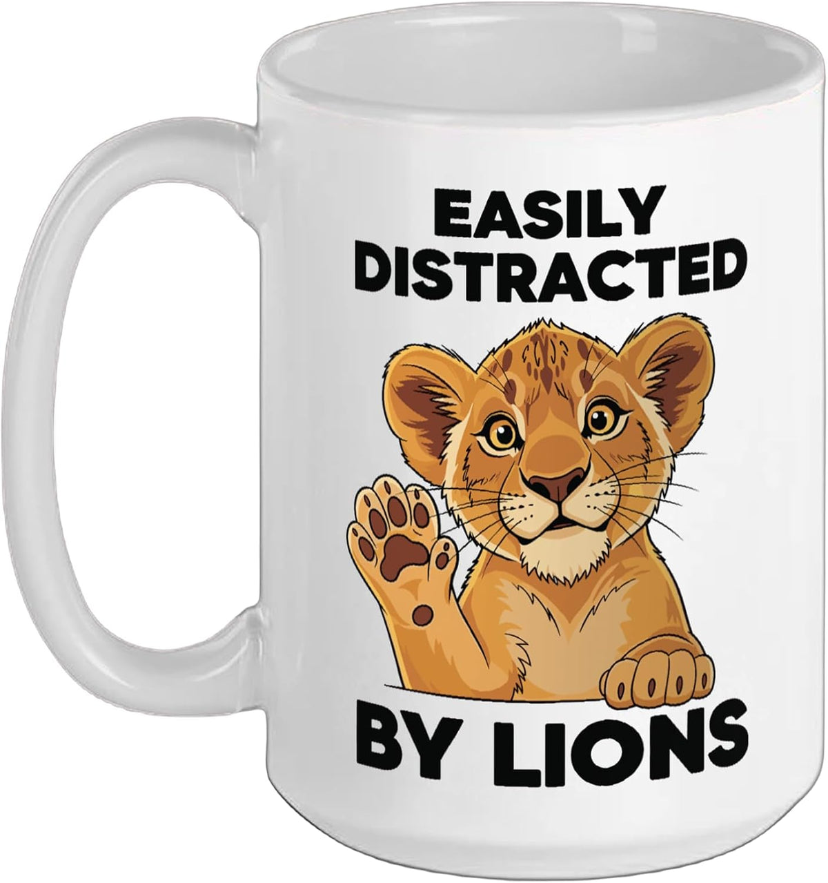 Easily Distracted By Lions Ceramic Mug