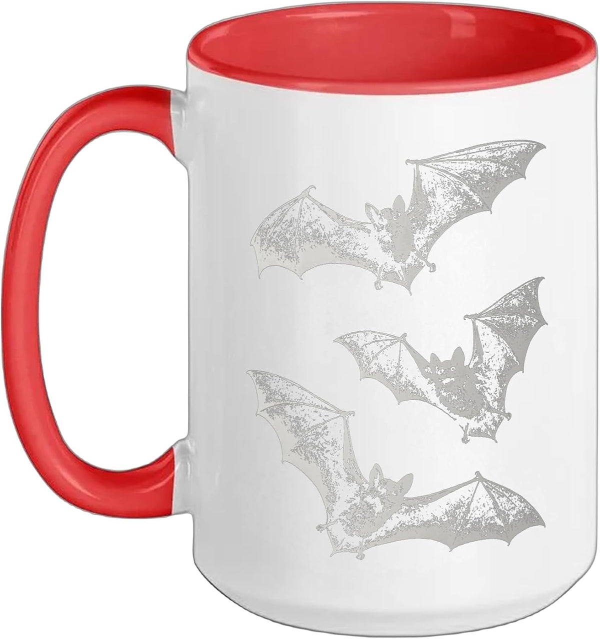 Three Bats Y2k Vintage 90s Gothic Grunge Dark Art Ceramic Mug
