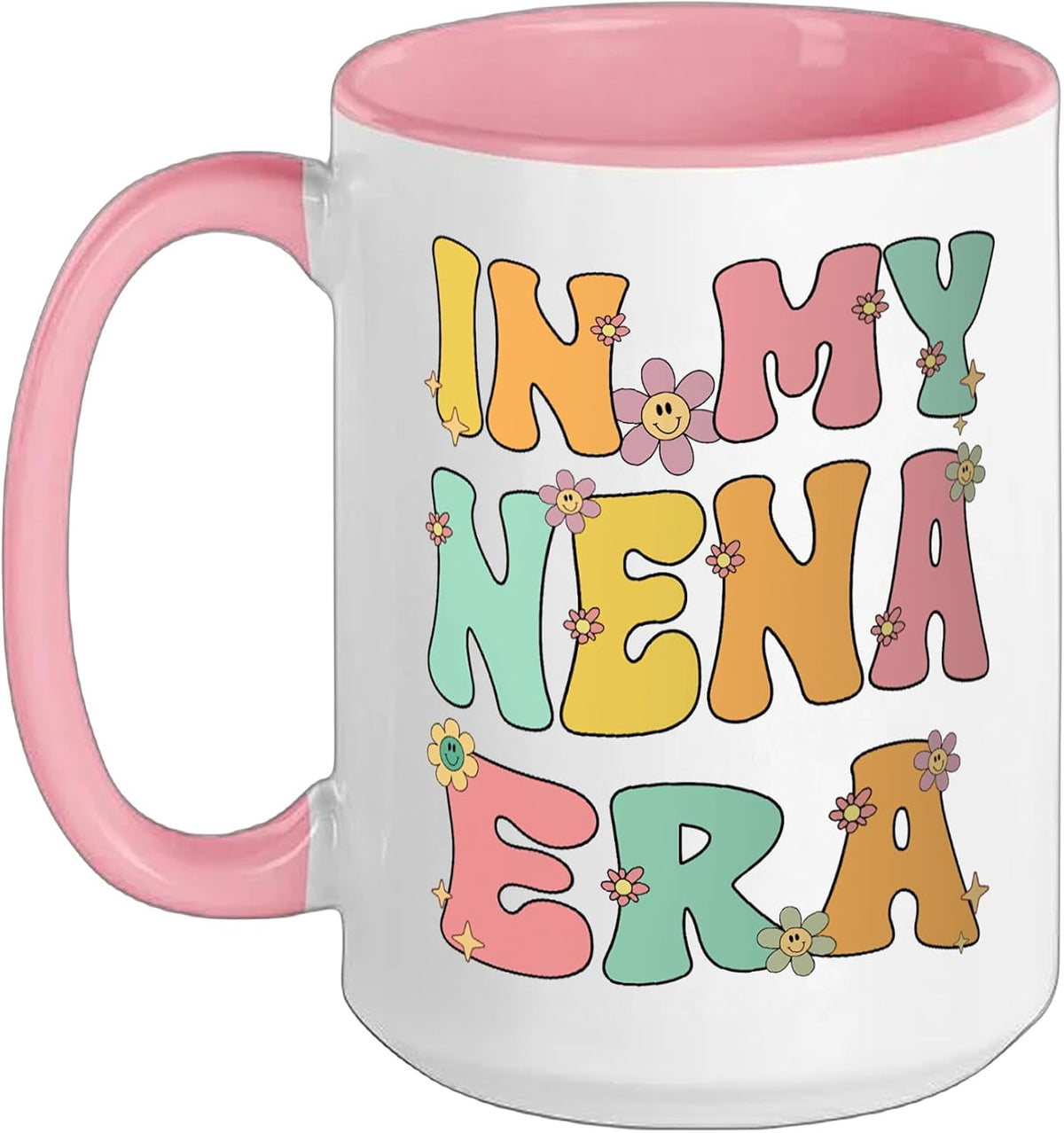 In My Nena Era Retro Groovy Nena Grandma Mothers Day Cute Ceramic Mug