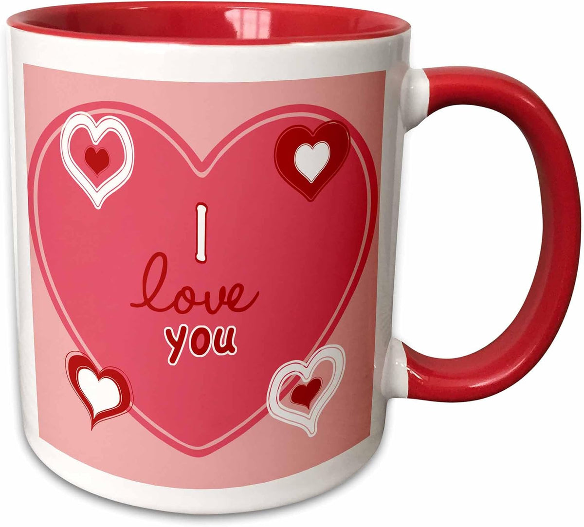 Valentine With Pink, Red, & White Hearts Ceramic Mug