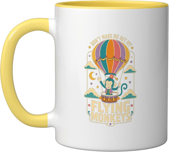 Flying Monkey Hot Air Balloon Whimsical Ceramic Mug