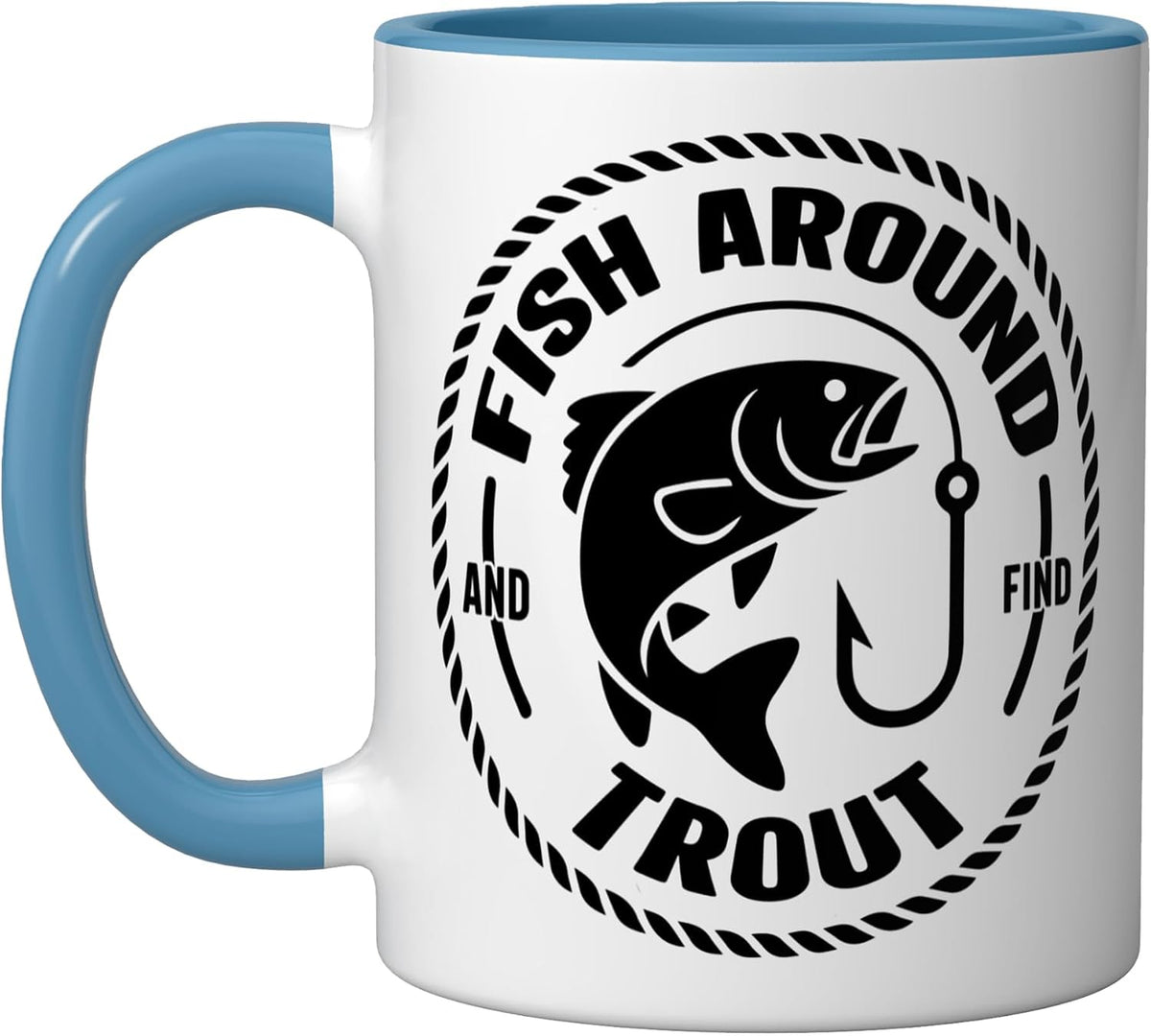 Funny Trout Fishing Retro Vintage Fisherman Angler Ceramic Mug