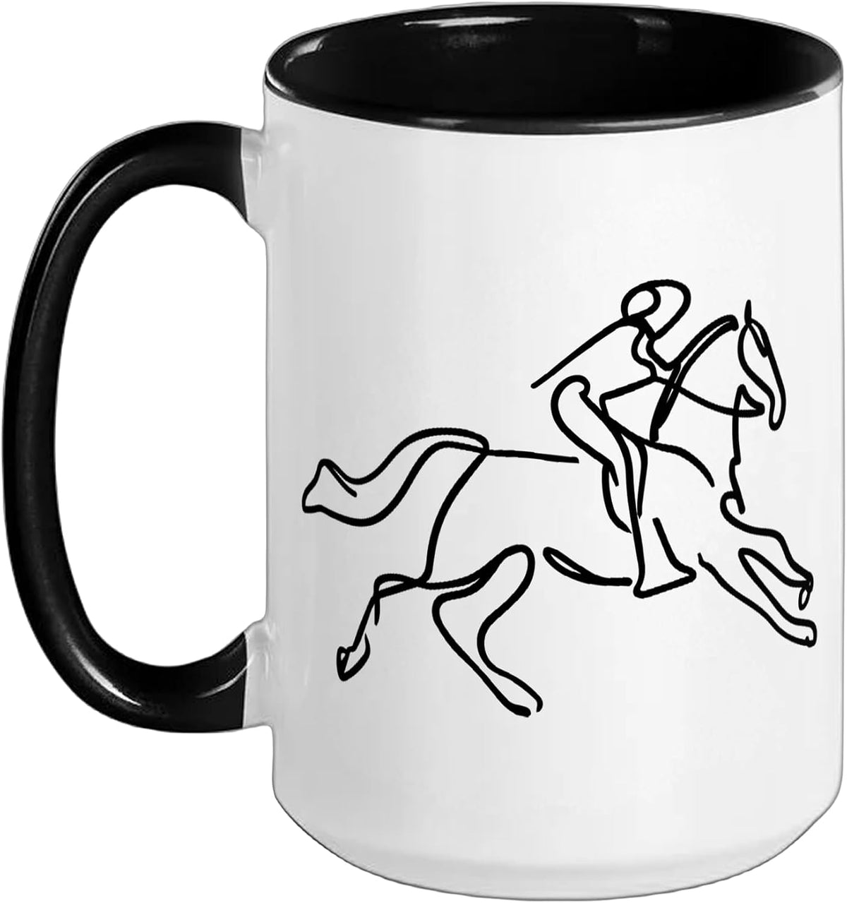 Horse Riding Drawing Trail Riding Ceramic Mug