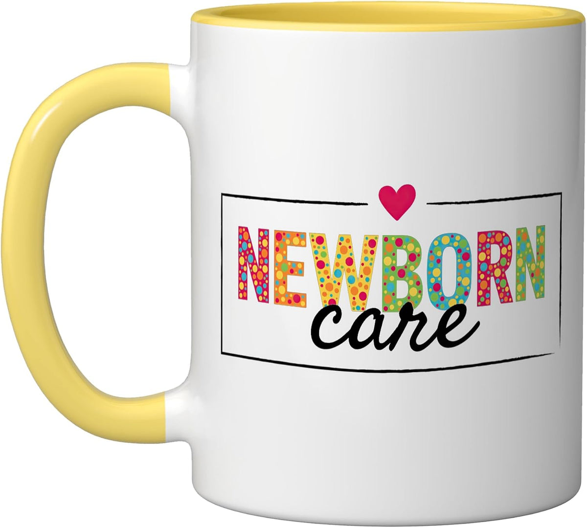 Newborn Care Colorful Dotted Lettering Ceramic Mug