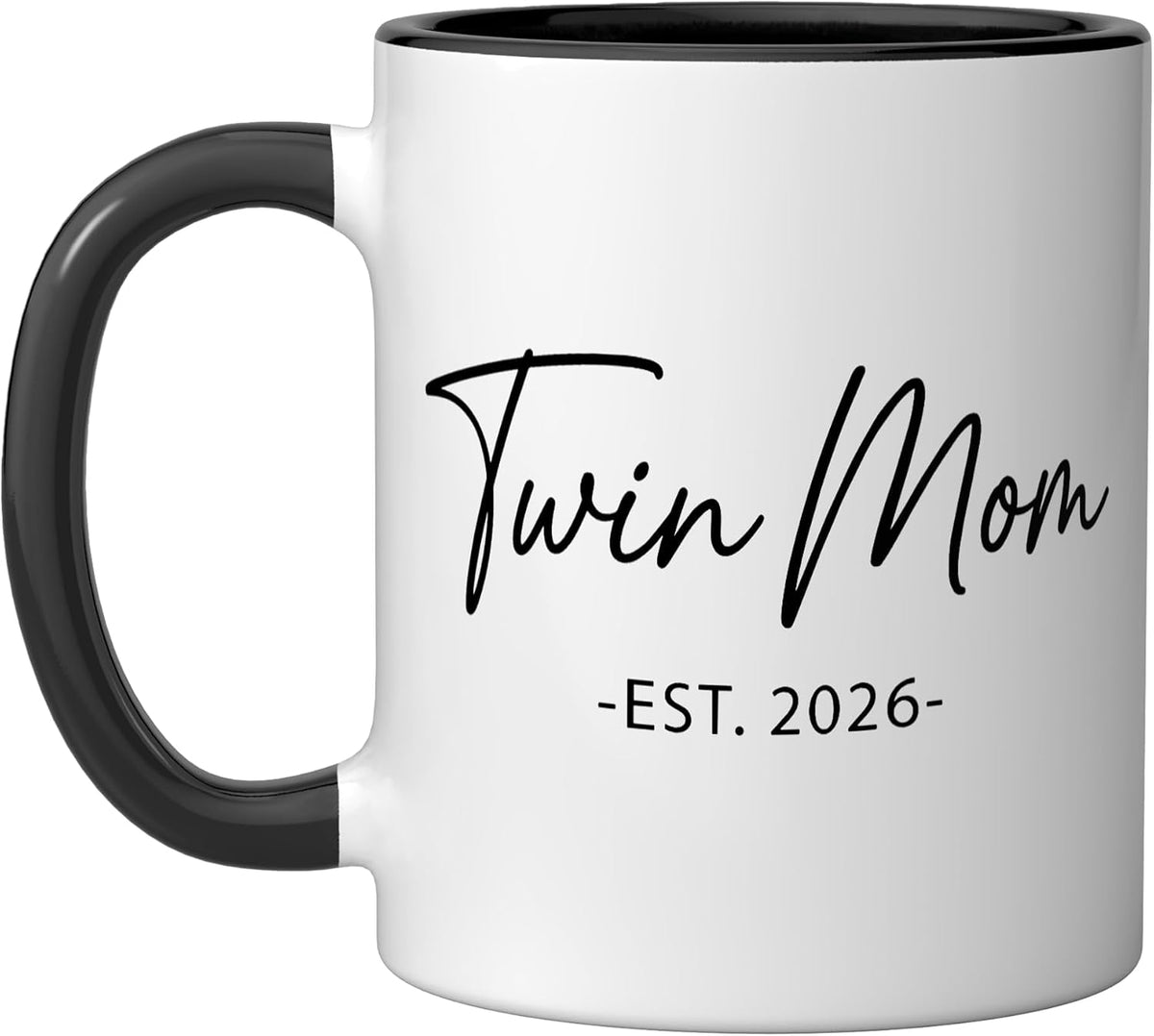 Twin Mom Est. 2026 Pregnancy Announcement Twins Christmas Ceramic Mug