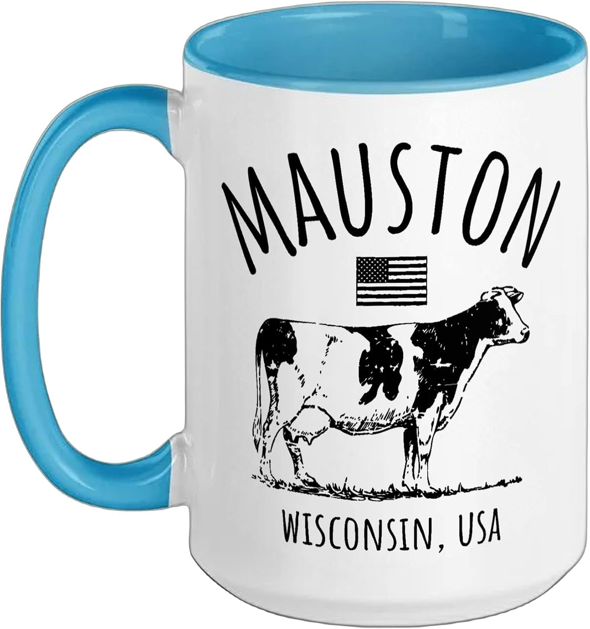 Mauston Wi Usa Retro Cow Vintage Style Design Ceramic Mug
