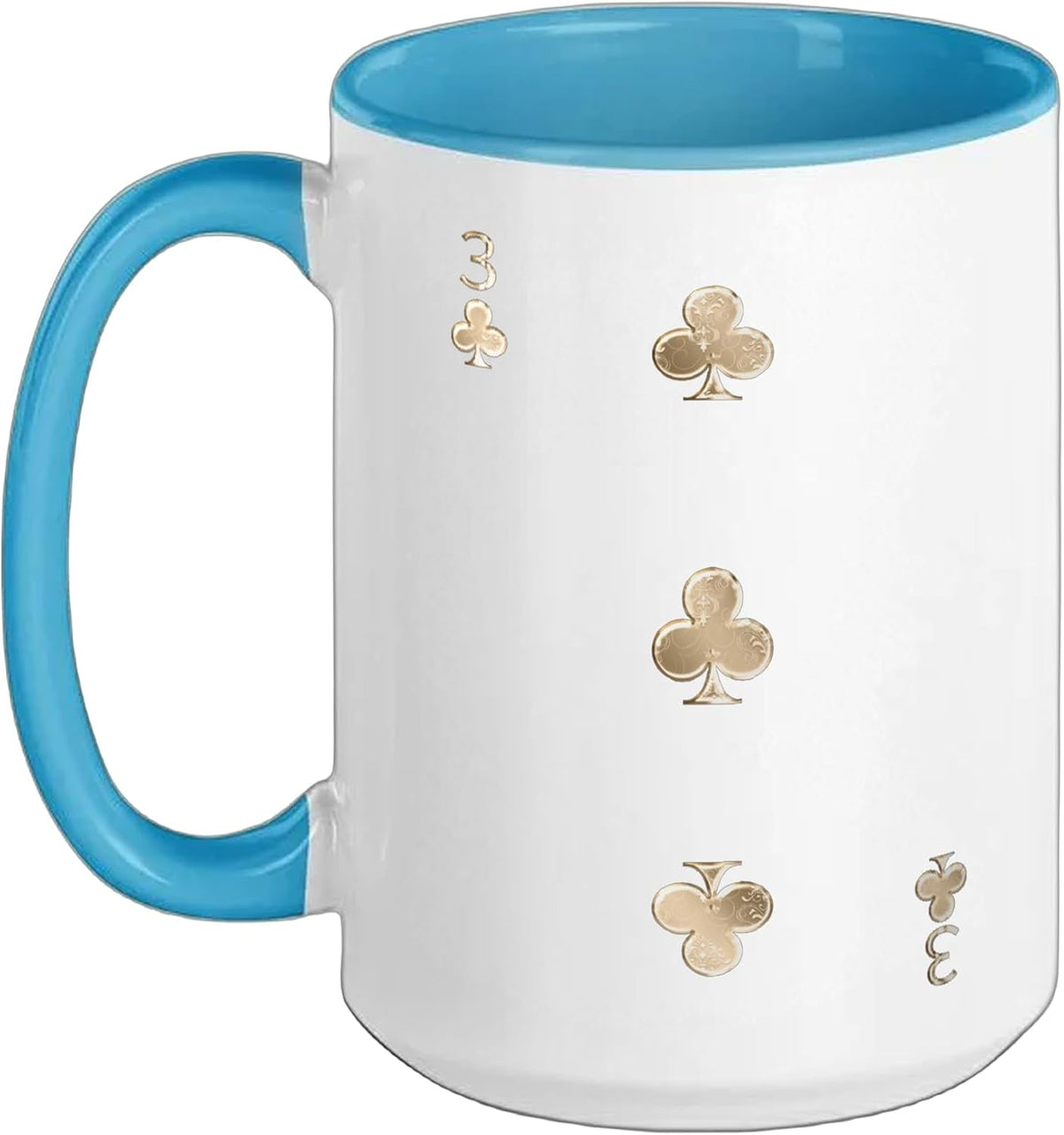 Three (3) Of Clubs Poker Card Playing Card Blackjack Card Ceramic Mug