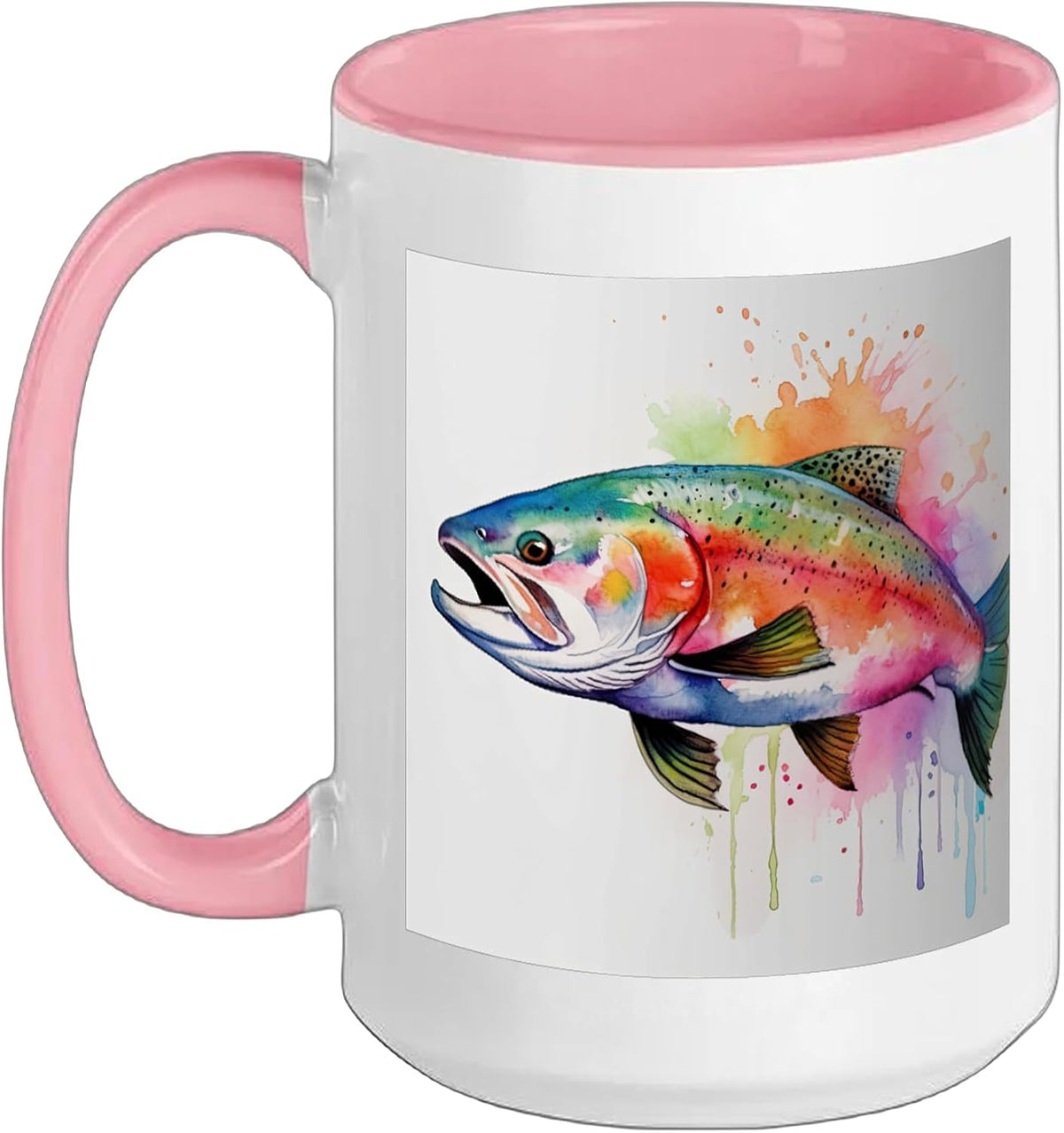 Trout Watercolor Fishing Ceramic Mug