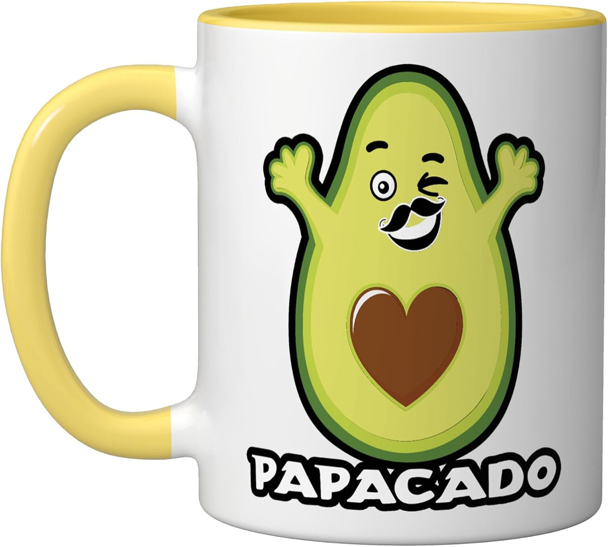 Papacado Funny Avocado Papa Father Dad Daddy Pun Joke Gag Ceramic Mug