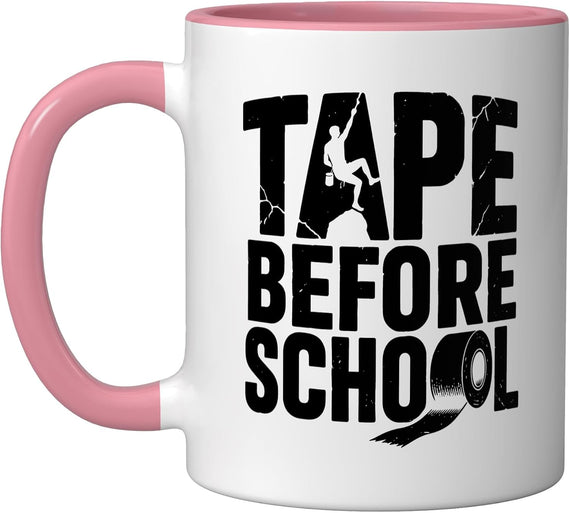 Rock Climbing Dad Who Tapes Fingers Before School Drop Off Ceramic Mug