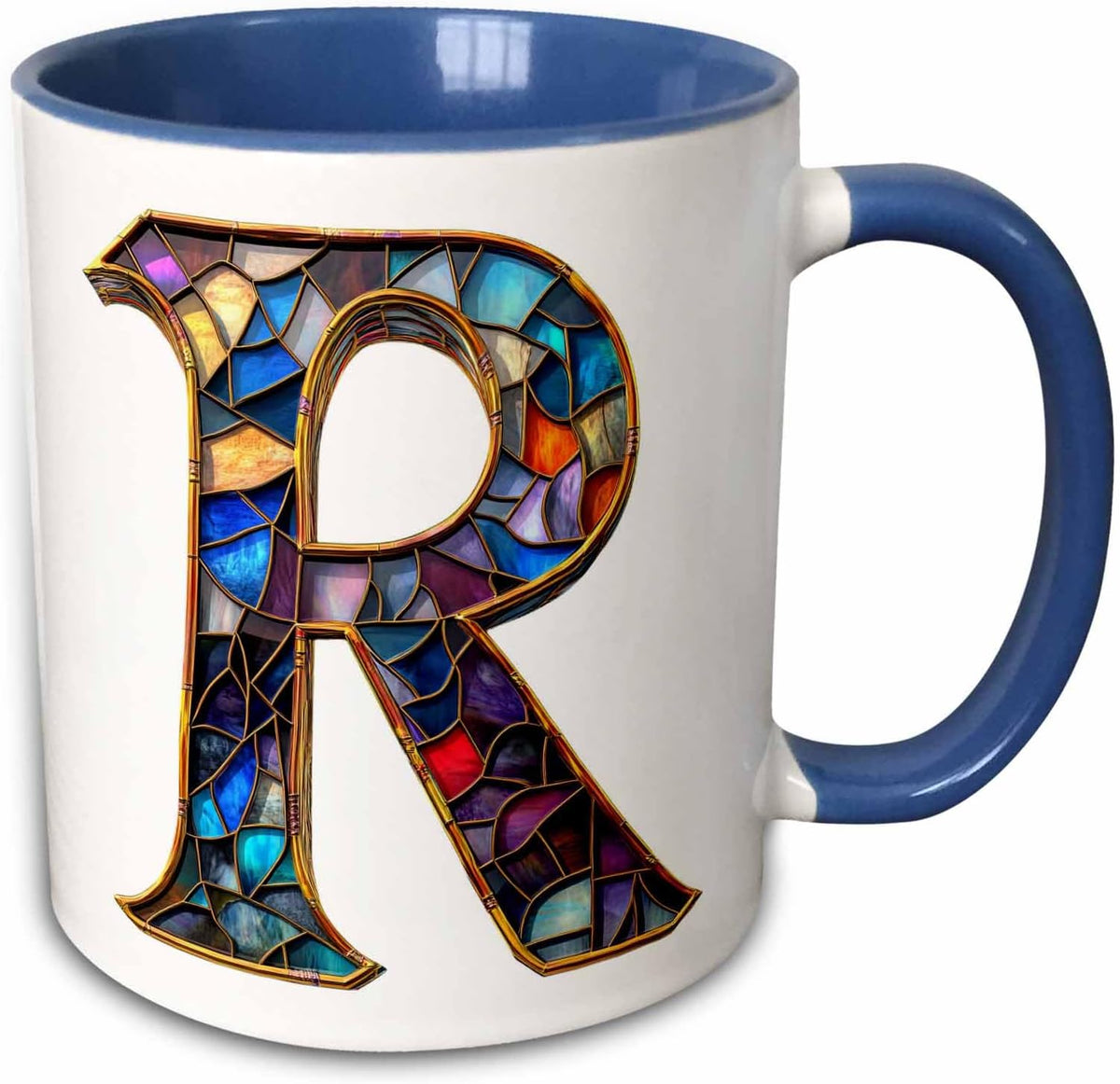 Pretty Image Of Stained Glass Letter R Ceramic Mug