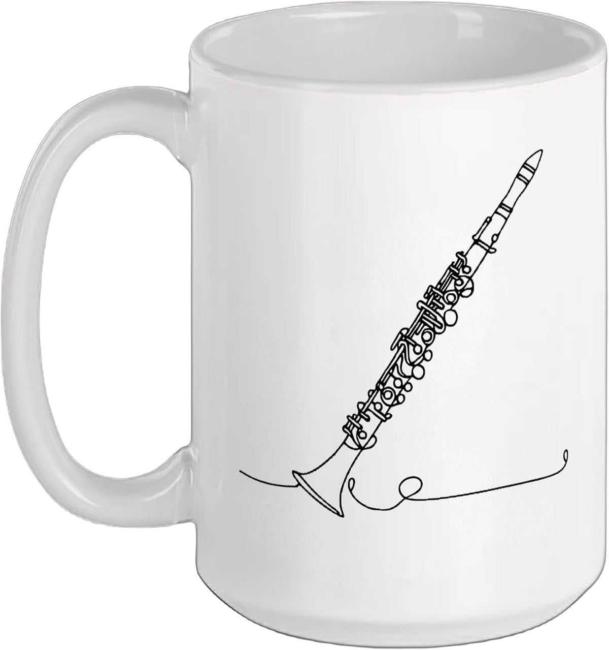 Clarinet Line Art Music Lover Ceramic Mug