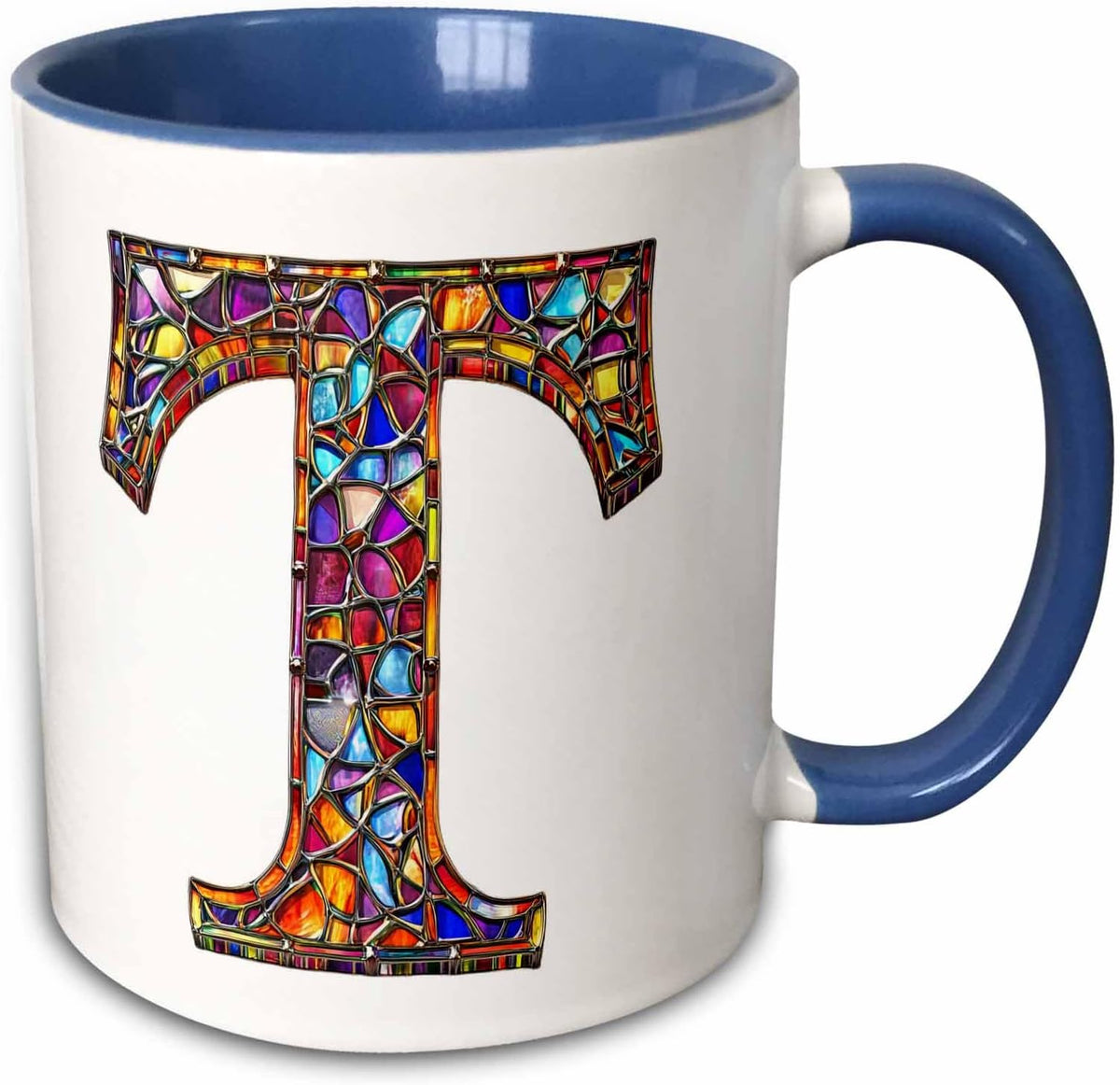 Pretty Image Of Stained Glass Letter T Ceramic Mug