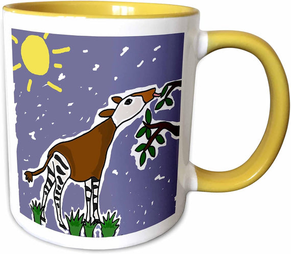 Fun Okapi Watercolor Type Art Original Ceramic Mug