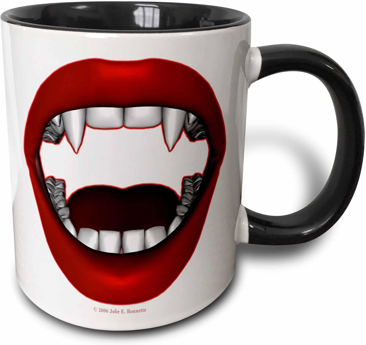 Vampire Mouth Goth Fangs Design Halloween Ceramic Mug